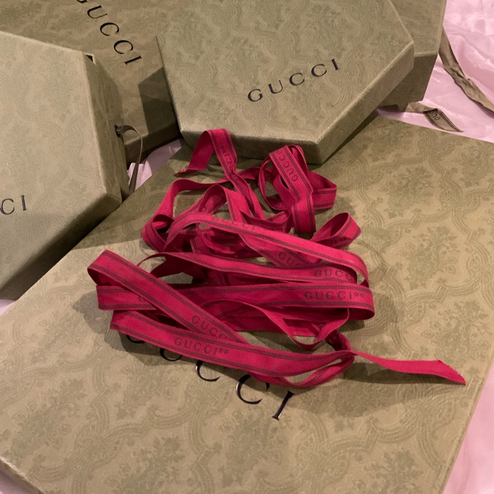 Authentic Gucci ribbon Gucci red maroon ribbon 110 inches - Picture 12 of 12